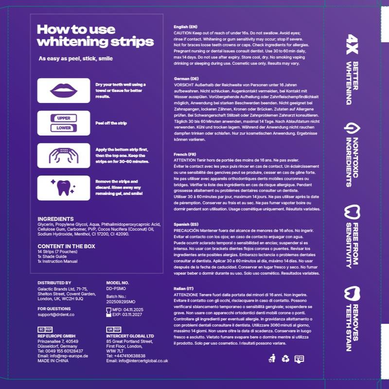 Purple Teeth Whitening Strips
